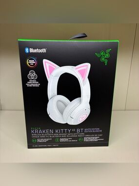 Razer Kraken Kitty V2 BT Wireless Gaming Headset White RGB Cat Ear Brand New